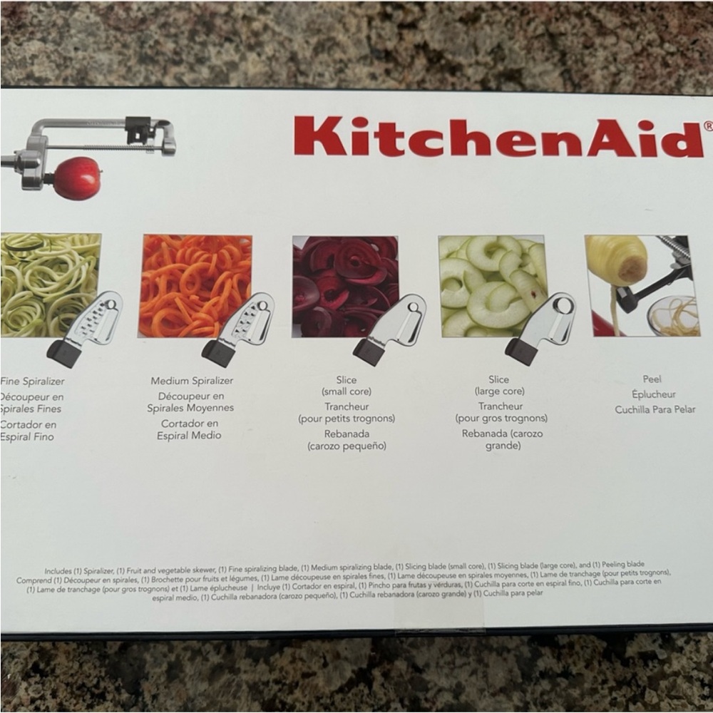 BNWT in box Kitchenaid spiralizer with peel, core and slice